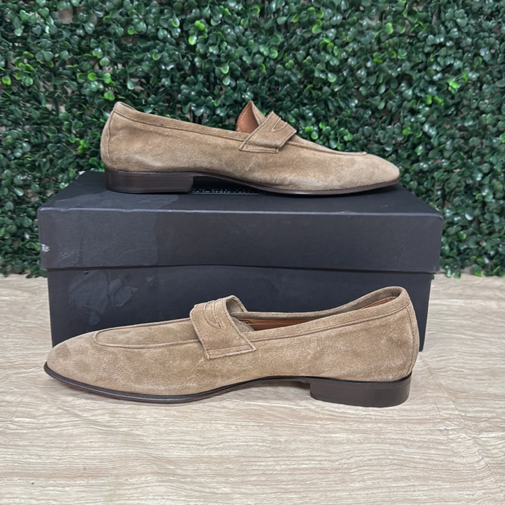 Saks Fifth Avenue Made in Italy Suede Penny Loafers - 7 - Picture 2 of 11